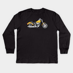 Harley Dyna Super Glide Custom yellow, s Kids Long Sleeve T-Shirt